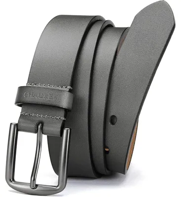 Obrázek produktu pro Kožený pánský černý pásek, šířka 35 mm, pro džíny, obvod pasu 103 cm