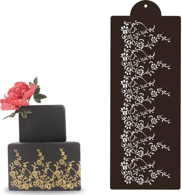 Obrázok produktu pre Stencil šablóna na tortu - kvety 30x12cm - Cakesicq