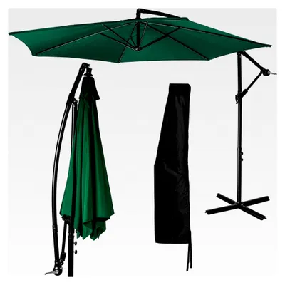 Produktbild von Ampelschirm 300 cm mit Kurbelmechanismus und Abdeckung, grün