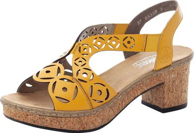 Produktbild von Rieker Damen Sandalen Sandaletten Plateau 63820-68, Größe:41 EU, Farbe:Gelb