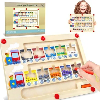 Image de Jeu de labyrinthe magnétique pour enfants : apprendre les couleurs et les chiffres