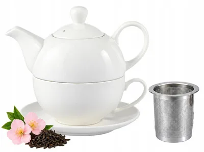Produktbild von Teeset-Porzellantasse und Teekanne 400ml als Geschenk