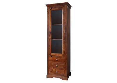 Image de MASSIVMOEBEL24 | Vitrine 60x44 Acacia laqué Nougat OXFORD #528