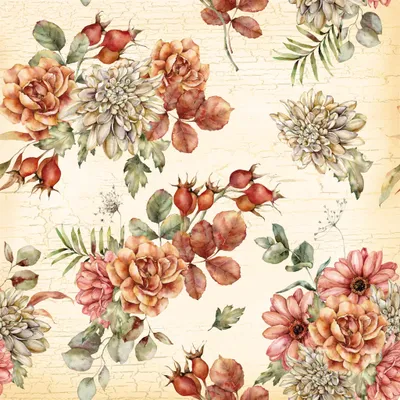 Produktbild von Servietten Papier 33x33cm 3-lag. mit Herbstblumen Motiv 20 Stück