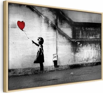 Produktbild von Italienischer Leinwand Leinwandbild - hope (Banksy) 90x60 cm Streetart 020115-26