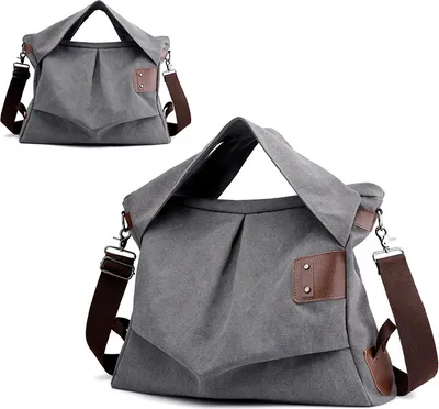 Image de Canvas Sacs à bandoulière en cuir synthétique Sac de transport - Type B /Gris