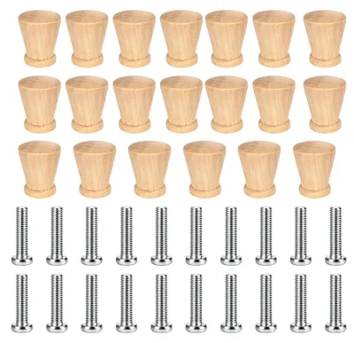 Produktbild von 20 Schrankknöpfe, Möbelknöpfe, Holzmöbelknöpfe, Schrankgriffe, Holzgriffe mit 20 Schrauben, Türknöpfe, Holzgriffe für Schränke, zur Möbelmodernisierung
