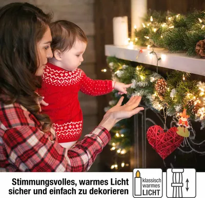 Immagine prodotto di Ricambi e forniture artigianali Mini catena luminosa, bianca 20 pezzi larghezza x altezza x profondità 16 cmx9 cmx3 cm NUOVO