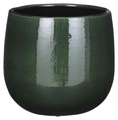 Produktbild von Mica Decorations Blumentopf - Keramik- dunkelgrun - leicht gesprenkelt -21x19cm