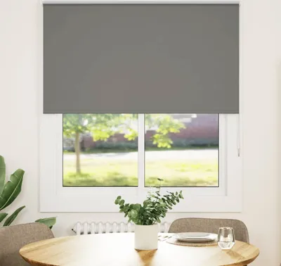 Produktbild von Verdunkelungsrollo Grau 125x130cm Stoffbreite 121,6cm Polyester, Rollos DesignMöbel