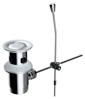 Produktbild von Ablaufgarnitur für Waschbecken mit Zugstange, G1 1/4'' (40,4 mm), geeignet für Waschbecken mit Überlaufloch, Chrom