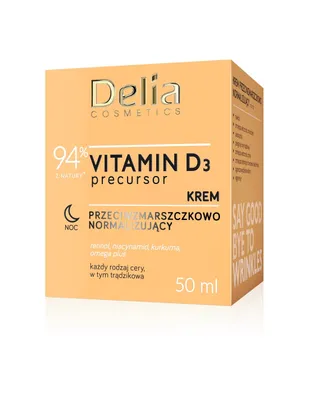 Produktbild von Delia Cosmetics Vitamin D3 Precursor Anti-Wrinkle Normalizing Night Cream for All Skin Types 50ml