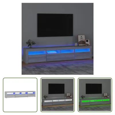 Immagine prodotto di The Living Store Mobile TV con luci LED Grigio Sonoma 210x35x40 cm
