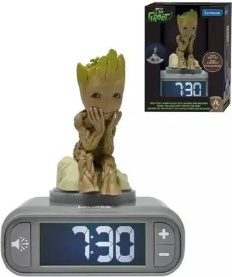 Image de Réveil Digital Groot Gardiens de la Galaxie, Veilleuse, Écran LCD, Sons et Mélodies
