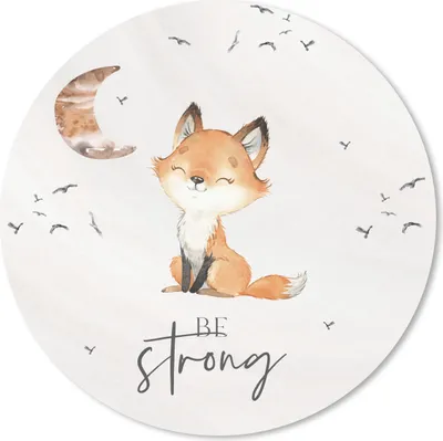 Produktbild von MuchoWow® Mauspad Mousepad Zitate - Aquarell - Stark sein - Kinder - Fuchs - Tiere 20x20 cm - Mousepads - Maus Mat - Pad - Mausunterlage - Schreibtischmatte