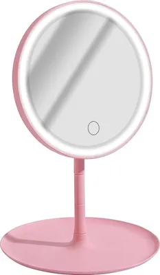 Produktbild von Avizar, Runder LED-Schminkspiegel mit Frontbedienung, Rosa