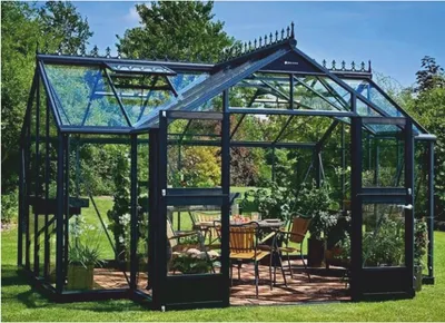 Zdjęcie produktu dla domek ogrodowy Casa Padrino czarny 600 x 400 x H. 450 cm - Domki ogrodowe