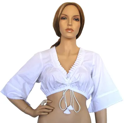 Produktbild von Dirndlbluse dirndel bluse Trachtenbluse Weiß Trachtenmode, Größe:44