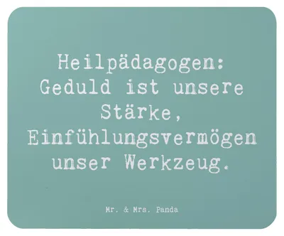 Produktbild von Mr. & Mrs. Panda Mousepad Spruch Heilpädagogin Geduld - Meeresbrise - Geschenk, pc mausunterlage, handgefertigte Geschenke, Berufsliebe, Berufsgestaltung, Unterstützung