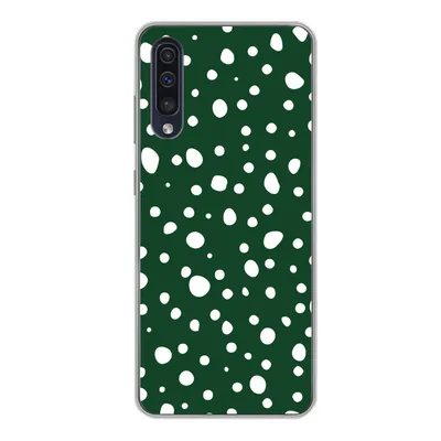 Produktbild von MuchoWow® Handyhülle Schutzhülle Hülle für Samsung Galaxy A50 Polka dots - Weiß - Grün Silikon Softcase Handy Hülle - Mobiltelefonhülle