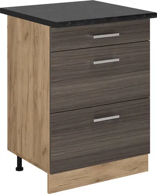 Immagine prodotto di Mobiletto base per cucina Vicco R-Line Grigio nobile 60 cm con cassetti, PL Antracite, Model 53975