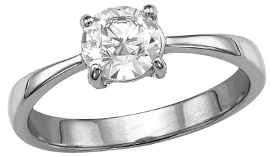 Produktbild von Ring Solitär: Verlobungsring Edelstahl silber 57 (18.1 mm Ø)