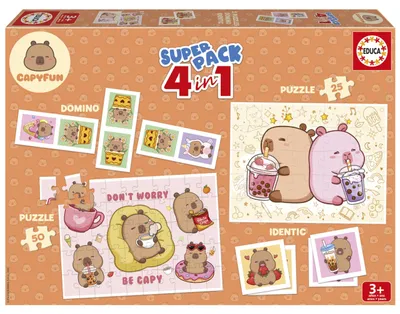 Productafbeelding van Educa Superpack Capybaras Capyfun Puzzel Rosa, Kinder Rosa, One Size