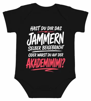 Obrázok produktu pre Akademické lamentovanie, vtipné vyjadrenie, sarkazmus, nápis "Heulsuse" (pláč), detský body, čierna farba, veľkosť 12/18