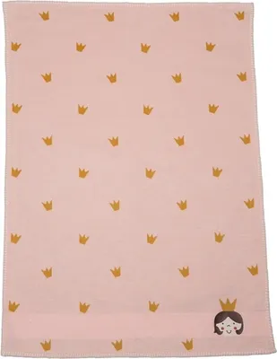 Produktbild von David Fussenegger Babydecke Lena mit Stick 'Prinzessin' 75 x 100 cm Altrosa
