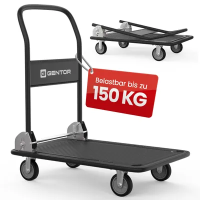 Produktbild von Plattformwagen klappbar bis 150 kg – Transportwagen mit 360° Rollen
