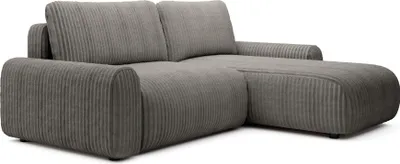 Image de Selsey Lelu - Canapé d'angle en L avec fonction sommeil, coffre de lit et velours côtelé, réversible, beige foncé