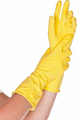 Produktbild von 12x Hygostar 25908 Haushaltshandschuhe Bettina gelb Gr. 10/XL Latex beflockt