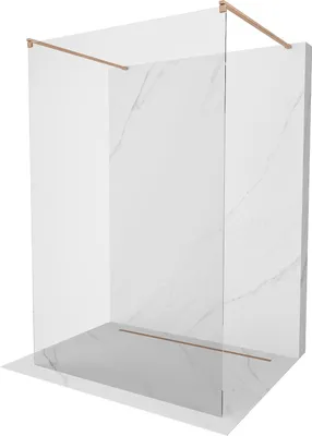 Image de Mexen Kioto paroi de douche 105 x 200 cm, transparent 8 mm, cuivre brossé - 800-105-002-65-00