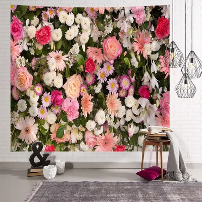 Produktbild von Blumen-Wandteppich, Wandbehang, Natur, Schlafzimmer, Wanddekoration, Japanische Pflanze, Kirschblüten, Bäume, Malerischer Wandteppich Für Zuhause, Stoff, Wandkunst, Decke (150 cm x 130 cm,Farbe 6)