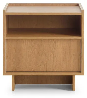 Produktbild von Nachtkommode SUNA 50 cm Beistelltisch Karamell Eiche 1 Schublade Push-To-Open