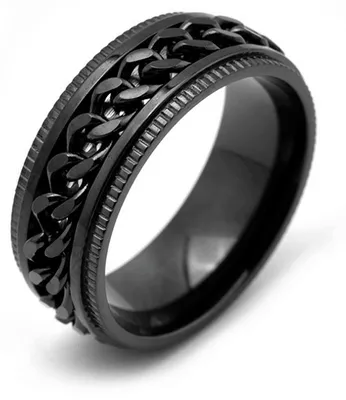 Immagine prodotto di Anello da catena decompressivo, acciaio al titanio, impermeabile, indossabile, braccialetto antistress da uomo, nero