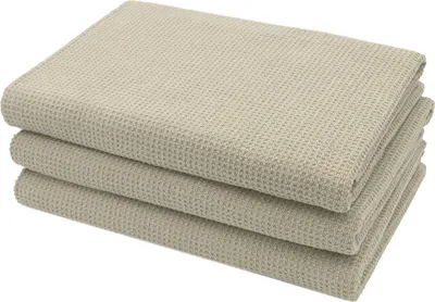 Produktbild von 3er Set Duschtücher Waffelpique, 70x140 cm, 100% Baumwolle, beige