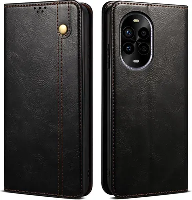 Produktbild von Hülle für Huawei Nova 13 Pro Leder Brieftasche Schutzhülle mit Standfunktion Schwarz