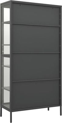 vidaXL Vitrine Anthrazit 90x40x180 cm Stahl und Gehärtetes Glas