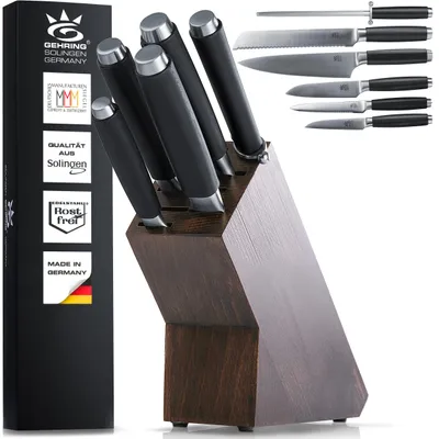 Messerblock-Set, 6-teilig, eisgehärtet, Edelstahl, Solingen