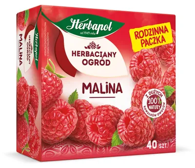 Zdjęcie produktu dla Herbaciany Ogród herbatka owocowa malina Rodzinna Paczka 40tb/108g