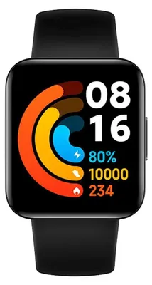 Produktbild von Xiaomi Poco Watch (schwarz), Messung SpO2, Herzfrequenz, 1,6 Zoll AMOLED-Display, GPS, ATM-Wasserbeständigkeit, Schwarz, italienische Version, Einheitsgröße