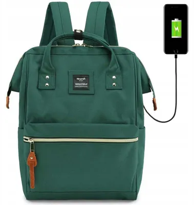 Produktbild von Himawari 9001 City-Rucksack mit USB in Flaschengrün