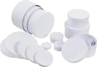 Produktbild von VBS XXL Pappschachteln "Rund", Weiß, 12er-Set