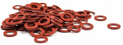 Vulkanit-Flachdichtung 3/8 Zoll, 100 Stück, 14,5x9x2 mm, bis 110 °C
