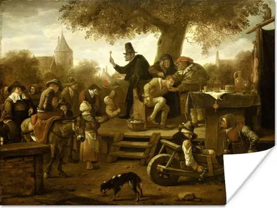 Produktbild von MuchoWow® Poster Der Quacksalber (Die Peinlichkeit) - Jan Steen 160x120 cm - Foto Plakat
