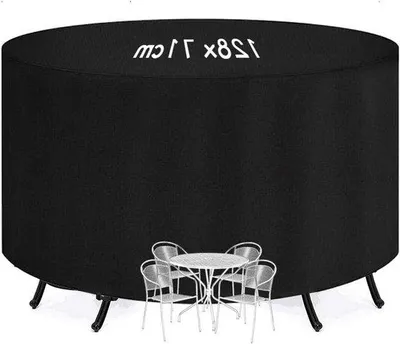 Image de Housse imperméable pour meubles de jardin, noire, en tissu Oxford 210D