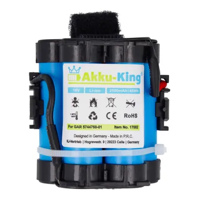 Produktbild von Akku kompatibel mit Gardena 574 47 68-01, 574 47 68-03, 586 57 62-01 - Li-Ion 2500mAh - für Mähroboter R38Li, R40Li, R45Li, R50Li, R70Li, R75Li, R80Li
