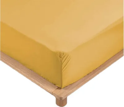 Image de Draps Housse - PROMO LINGE - LIA - Percale de Coton 78fils - 200x160cm - jaune