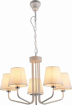 Obrázek produktu pro Závěsný pětiiramenný lustr na řetězu LUMINOR - 5xE14, 60W, bílý